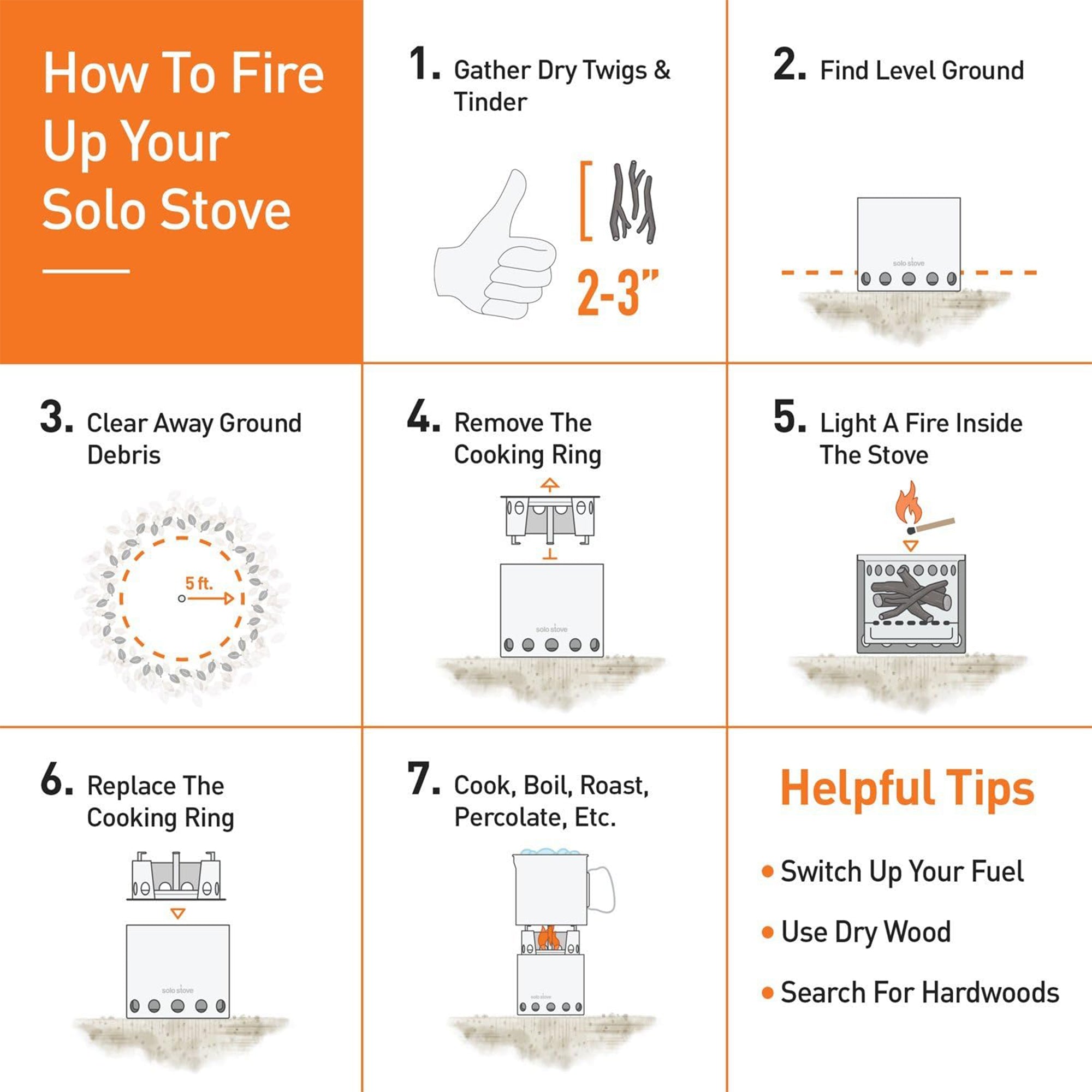 Solo Stove Lite, Portable Camping Stove, Gassification Wood Burning Rocket Stove