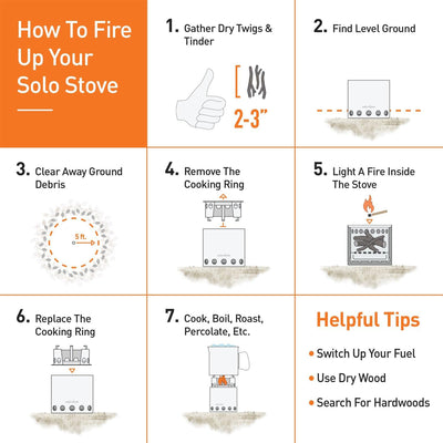 Solo Stove Lite, Portable Camping Stove, Gassification Wood Burning Rocket Stove