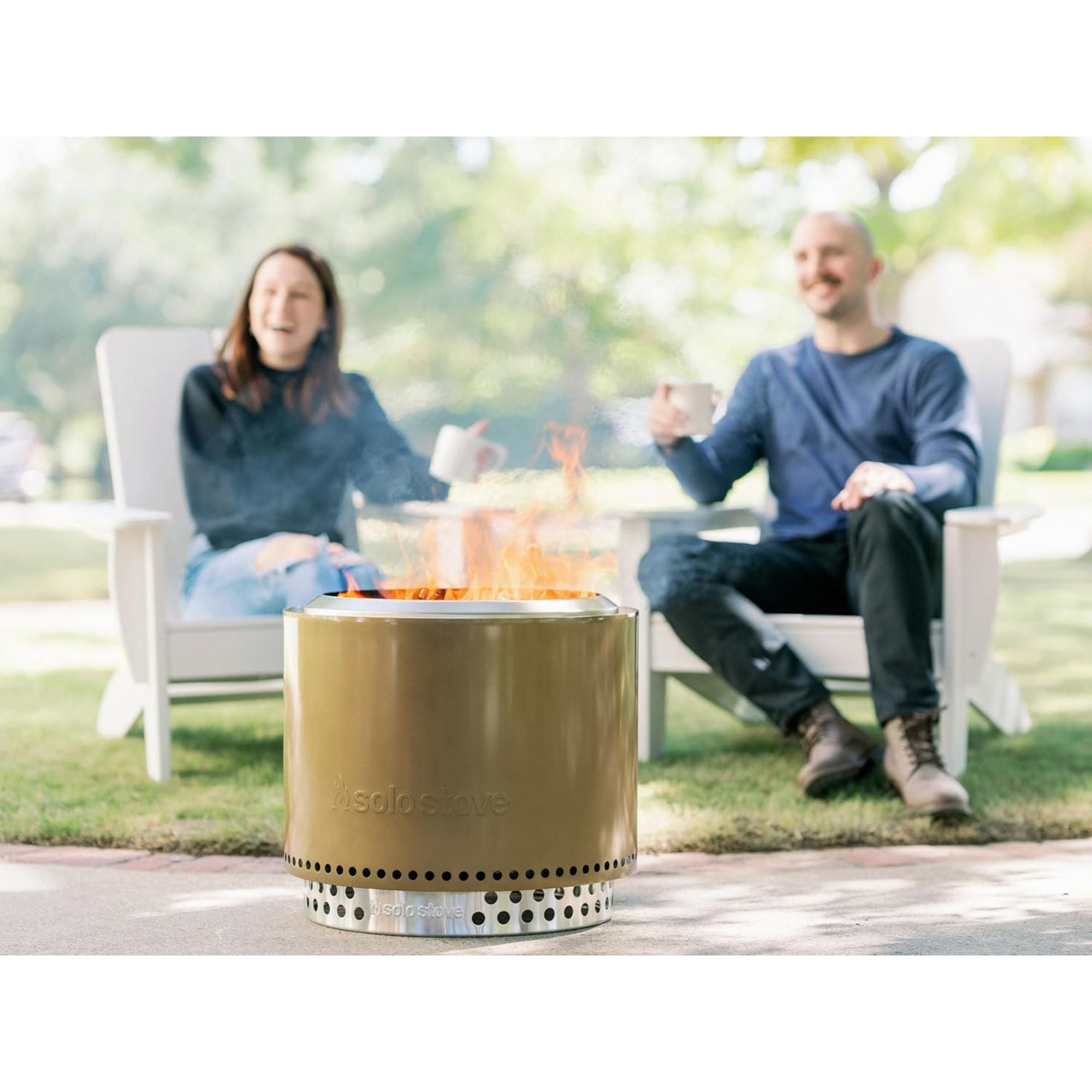 Solo Stove Bonfire, 19.5" Wood Burning Smokeless Fire Pit with Stand, Bronze