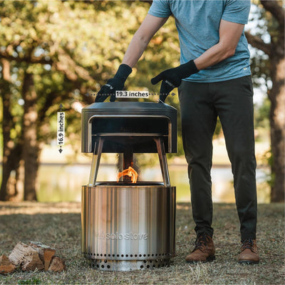 Solo Stove Bonfire Pi Fire, Fire Pit Pizza Oven Accessory with Stone & Carry Bag