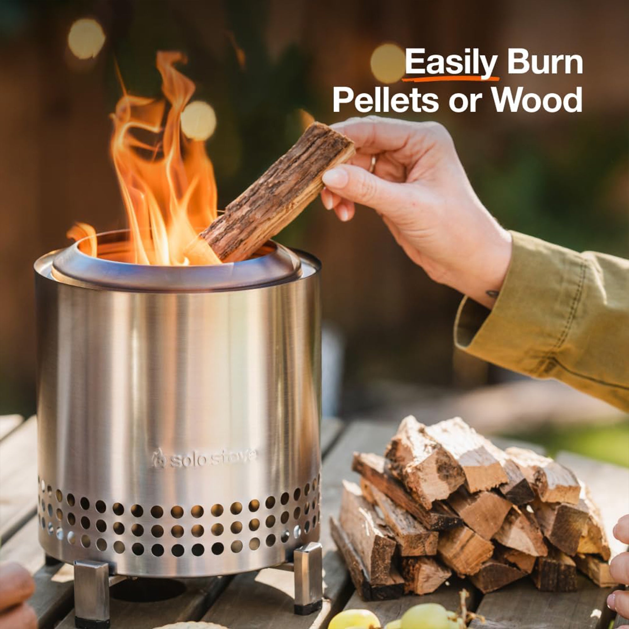 Solo Stove Mesa XL, 7" Tabletop Fire Pit w/Stand - Wood, Pellet Bonfire,Gunmetal
