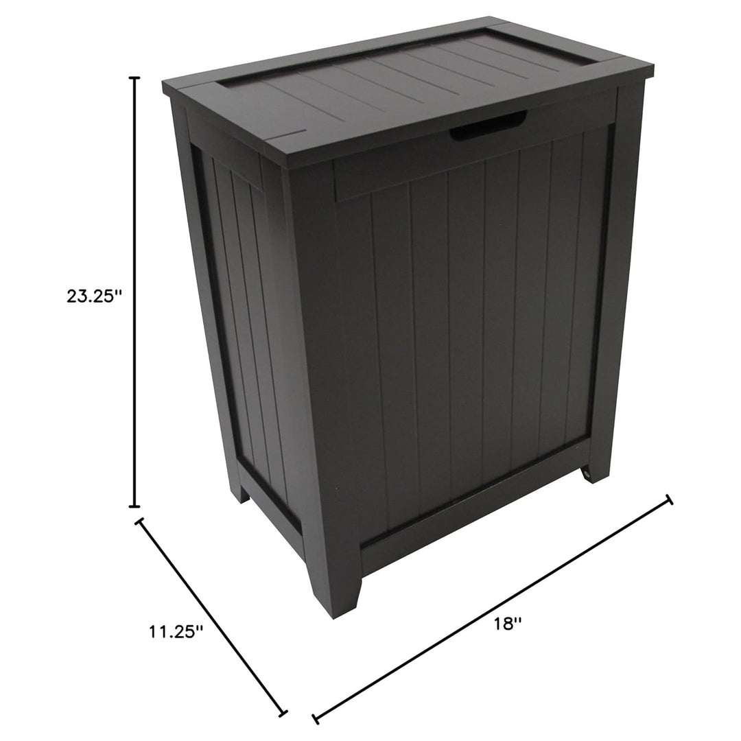 Redmon Contemporary Wooden Clothes Hamper for Bedroom and Laundry Room, Espresso