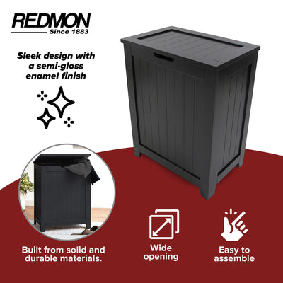 Redmon Contemporary Wooden Clothes Hamper for Bedroom & Laundry Room (Open Box)