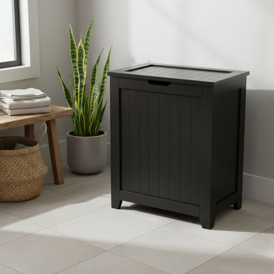 Redmon Contemporary Wooden Clothes Hamper for Bedroom & Laundry Room (Open Box)