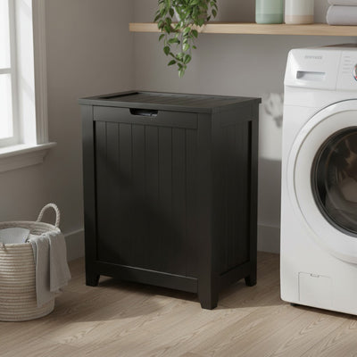 Redmon Contemporary Wooden Clothes Hamper for Bedroom & Laundry Room (Open Box)