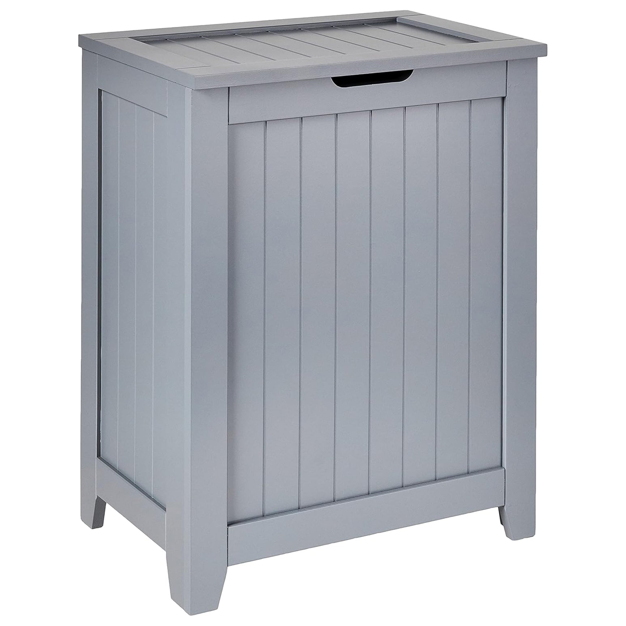 Redmon Contemporary Wooden Clothes Hamper for Bedroom and Laundry Room, Gray - VMInnovations