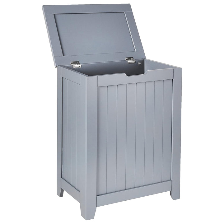 Redmon Contemporary Wooden Clothes Hamper for Bedroom and Laundry Room, Gray