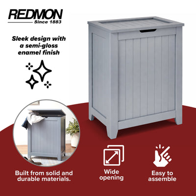 Redmon Contemporary Wooden Clothes Hamper for Bedroom and Laundry Room(Open Box)