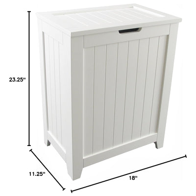 Redmon Contemporary Wooden Clothes Hamper for Bedroom & Laundry Room (Open Box) - VMInnovations