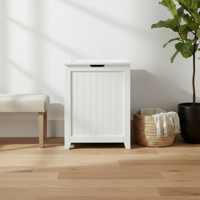 Redmon Contemporary Wooden Clothes Hamper for Bedroom & Laundry Room (Open Box)