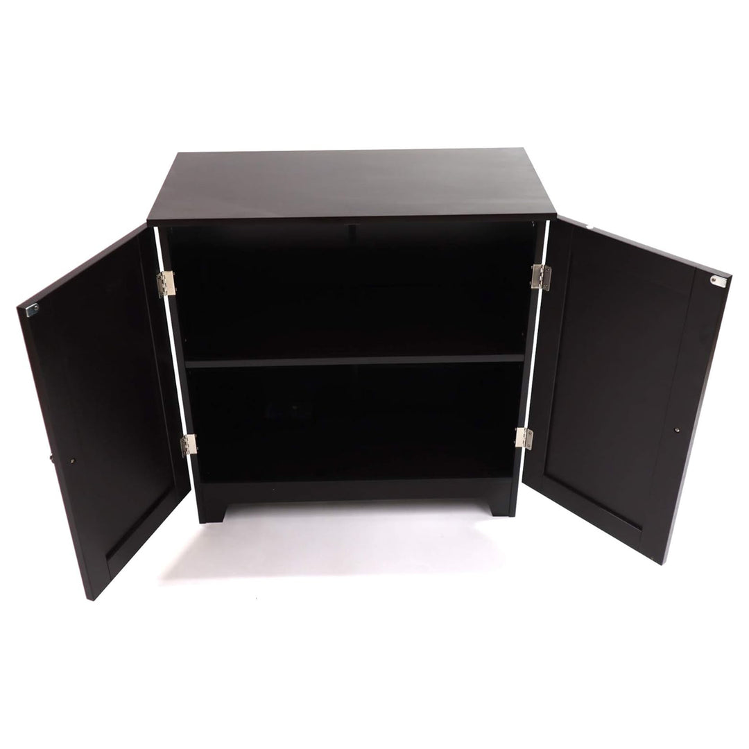 Redmon Contemporary Double Door Cabinet, Modern Wooden Furniture, Espresso