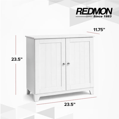 Redmon Double Door Freestanding Floor Cabinet, Modern Wooden Furniture(Open Box) - VMInnovations