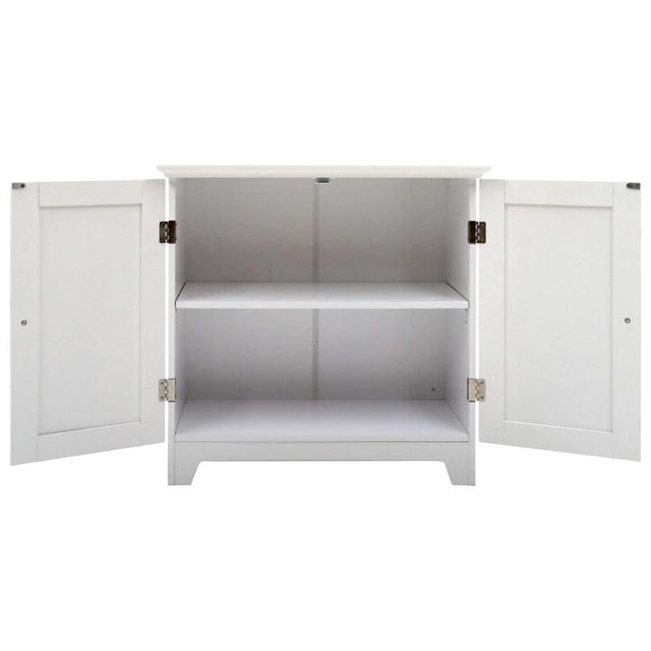 Redmon Shaker Style Double Door Storage Cabinet, Modern Wooden Furniture, White