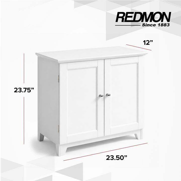 Redmon Shaker Style Double Door Storage Cabinet, Modern Wooden Furniture, White