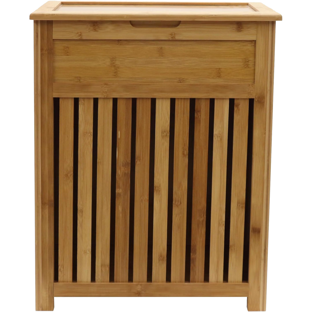 Redmon Bamboo Top Load Clothes Hamper, Full Size with Hinged Lid and Handles