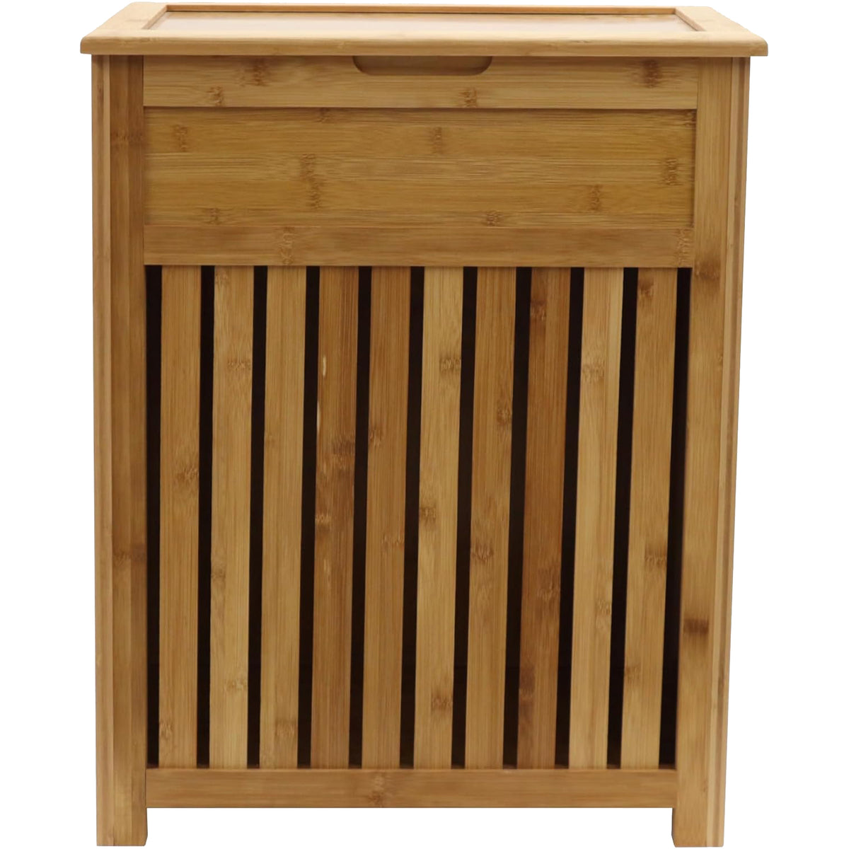 Redmon Bamboo Top Load Clothes Hamper, Full Size with Hinged Lid &Handles (Used) - VMInnovations