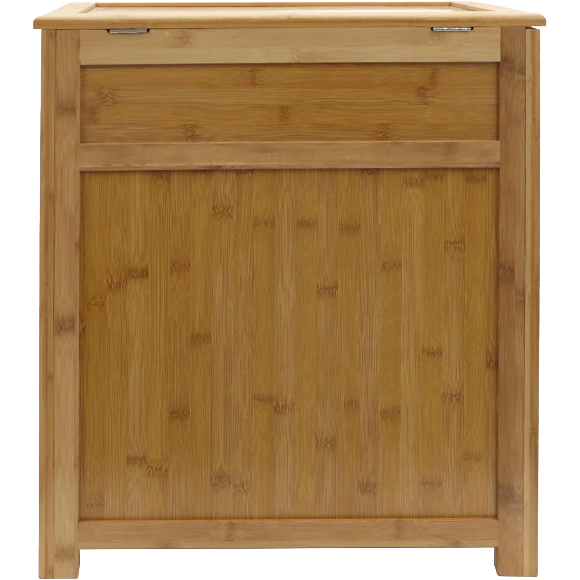 Redmon Bamboo Top Load Clothes Hamper, Full Size with Hinged Lid &Handles (Used) - VMInnovations