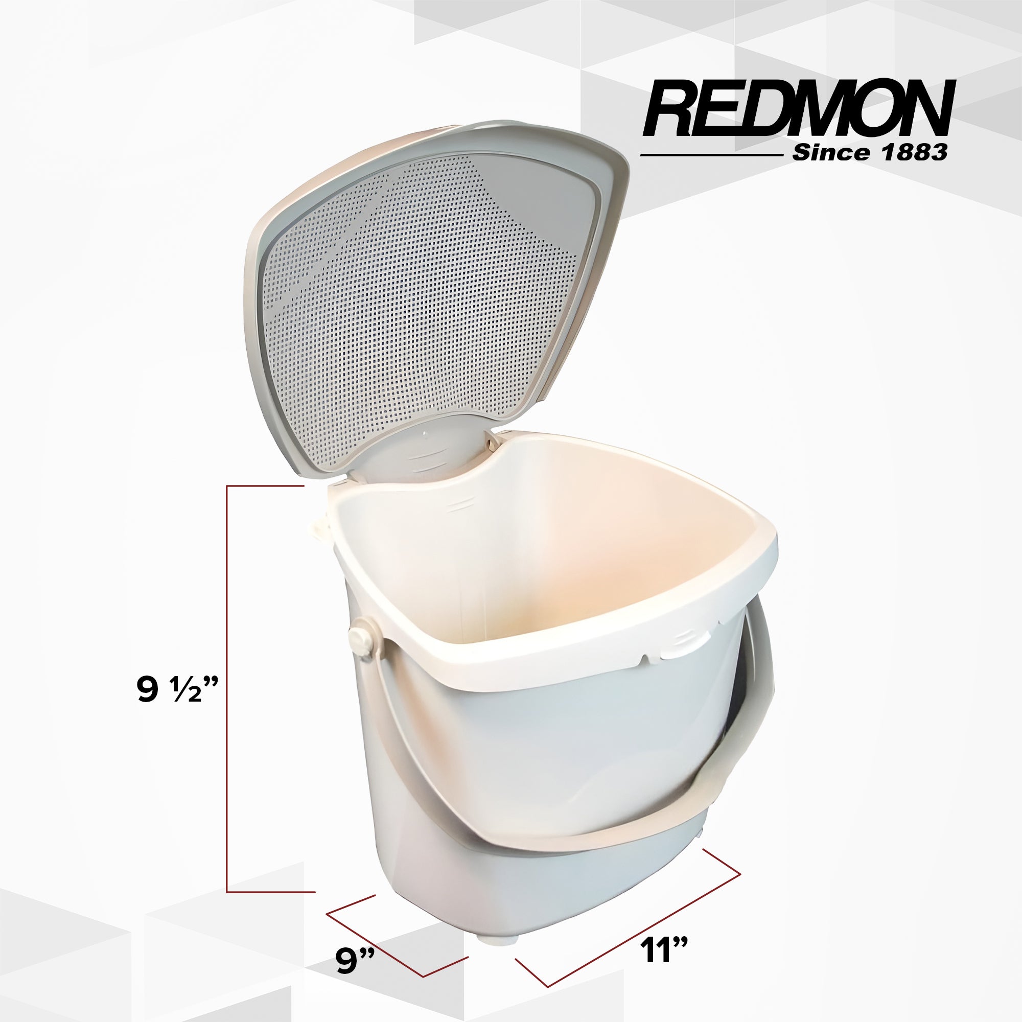 Redmon 1.9 Gal Kitchen Compost Bin, Odor Control Lid for Food Scraps, 300 Pack