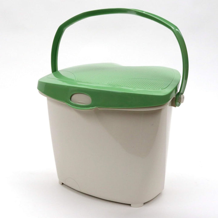 Redmon 1.9 Gal Kitchen Compost Bin for Food Scraps Odor Control Lid, Beige/Green