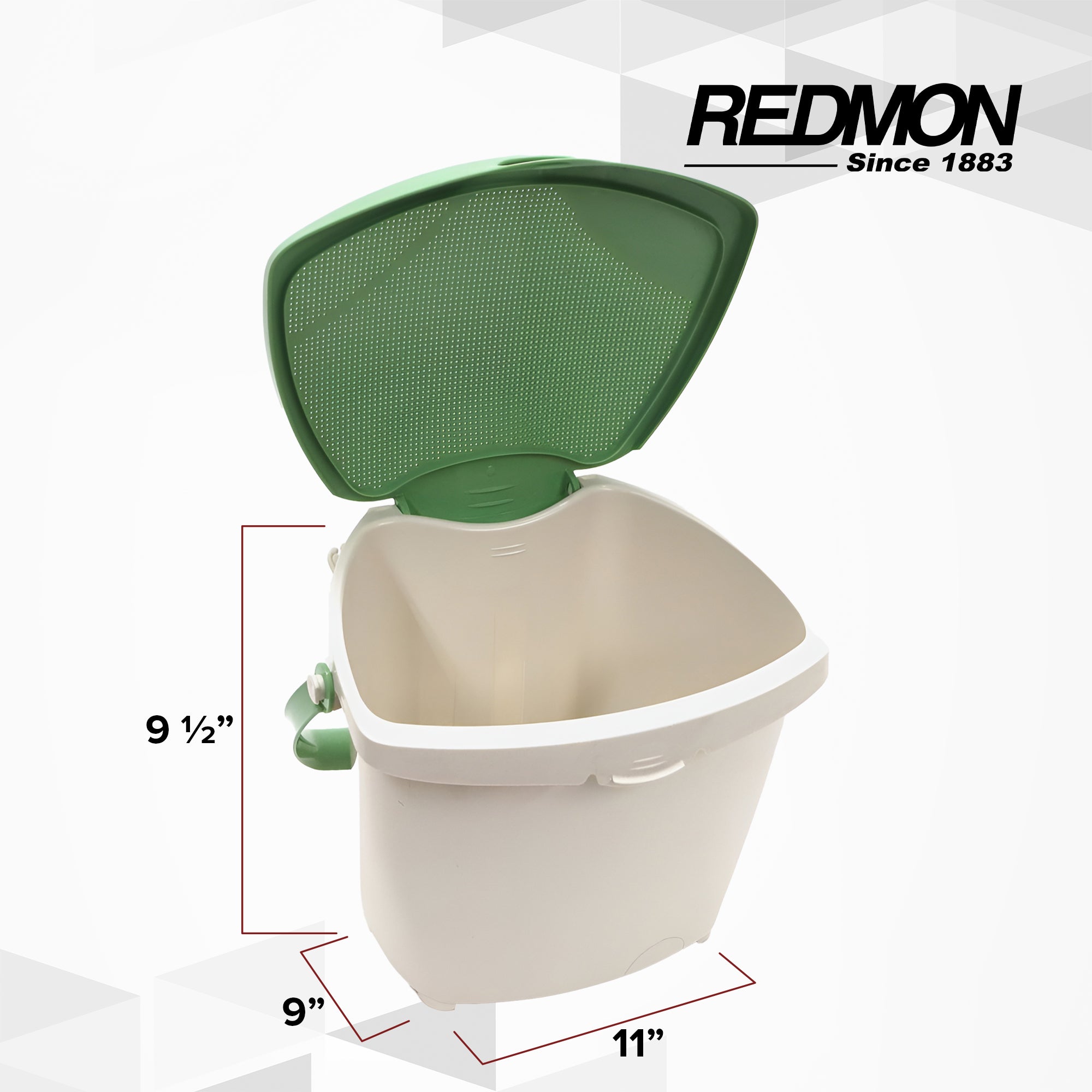 Redmon 1.9 Gal Kitchen Compost Bin for Food Scraps Odor Control Lid, 300 Pack