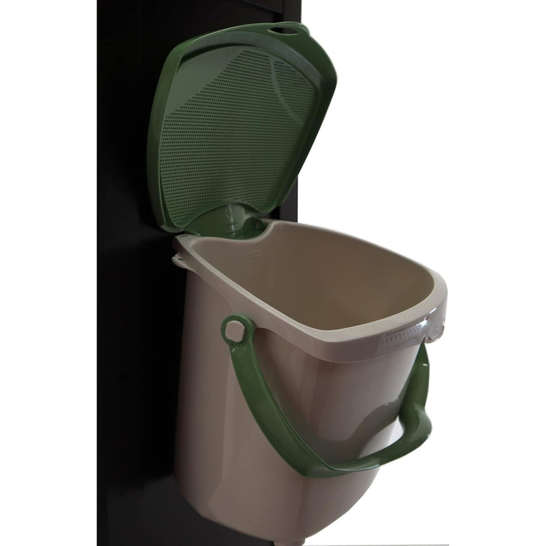 Redmon 1.9 Gal Kitchen Compost Bin for Food Scraps Odor Control Lid, Beige/Green