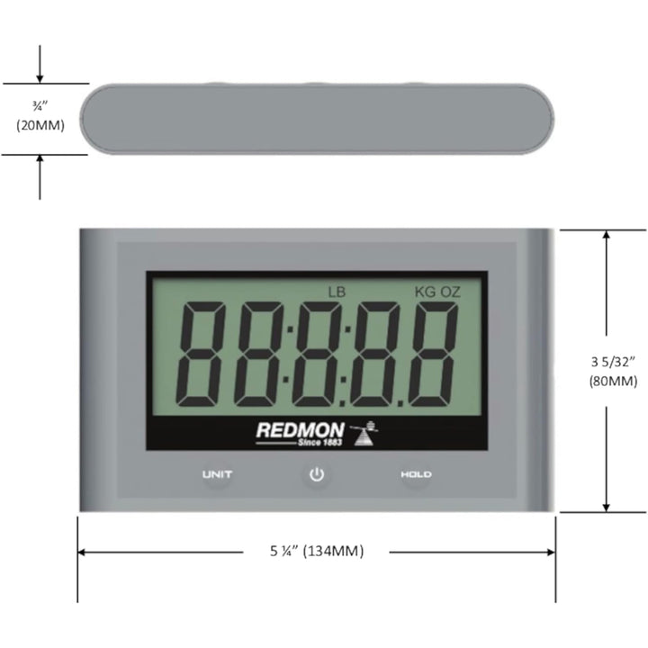 Redmon XL Field Scale with Remote Display, Digital Pet and Package Scale, Grey