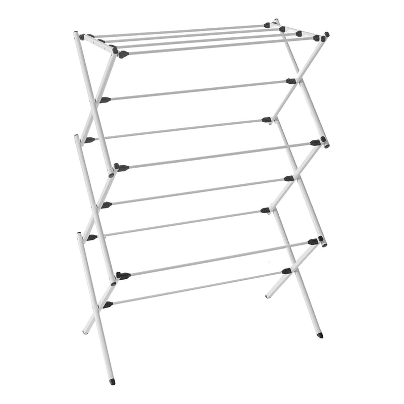 Homz Collapsible 10 Rod Metal Rack and Clothes Hanging  Rack, Silver (For Parts)