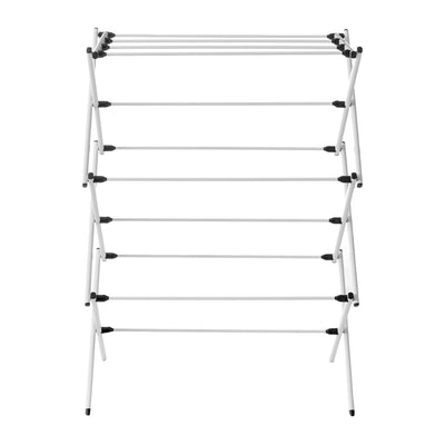 Homz Collapsible 10 Rod Metal Drying Rack & Clothes Hanging  Rack, Silver (Used)