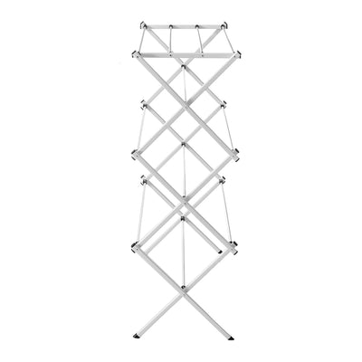 Homz Collapsible 10 Rod Metal Rack and Clothes Hanging  Rack, Silver (For Parts)