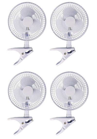 Active Air ACFC6 6" 2-Speed Clip-On Desk Kitchen Hydroponics Grow Fan  (4 Pack)
