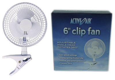Active Air ACFC6 6" 2-Speed Clip-On Desk Kitchen Hydroponics Grow Fan  (4 Pack)