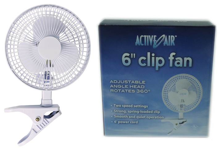 Active Air ACFC6 6" 2-Speed Clip-On Desk Kitchen Hydroponics Grow Fan  (4 Pack)