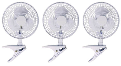 Hydrofarm ACFC6 Active Air 6-Inch Clip-On Desk Hydroponics Grow Fans (3 Pack)