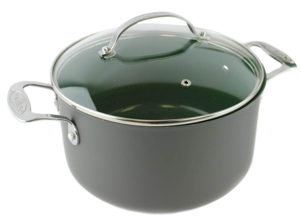 Telebrands Orgreenic 10-Pc Anodized NonStick Cookware Set Pans Pots (Open Box)