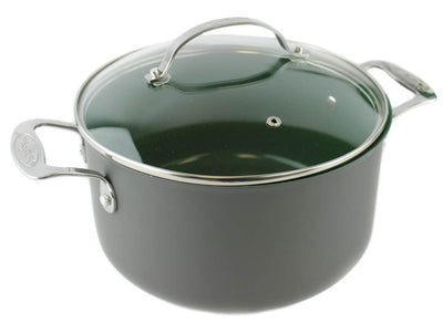Telebrands Orgreenic 10-Pc Anodized NonStick Cookware Set Pans Pots (Open Box)