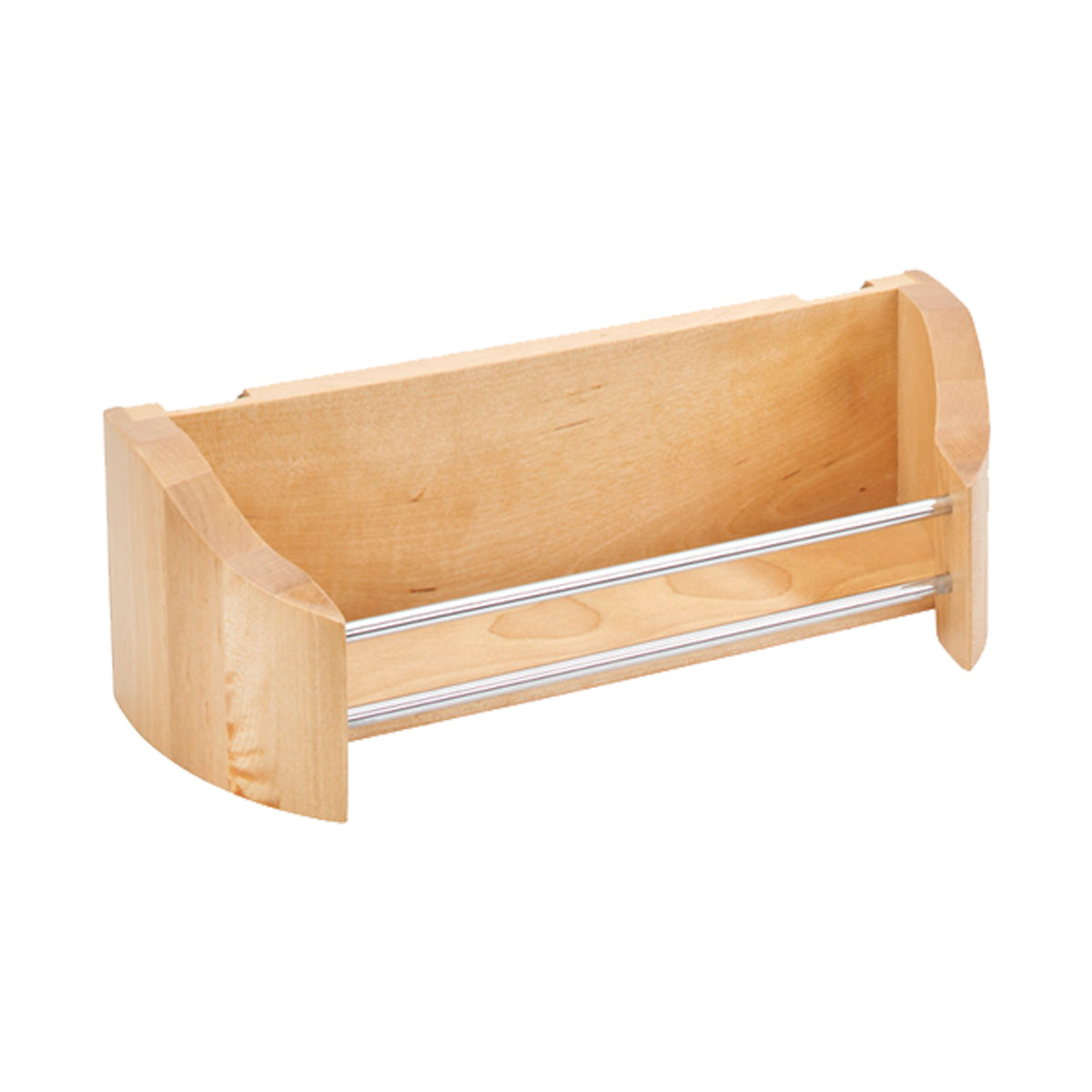 Rev-A-Shelf 4231-11-52 11 Inch Wooden Cabinet Door Storage Tray w/ Chrome Rails