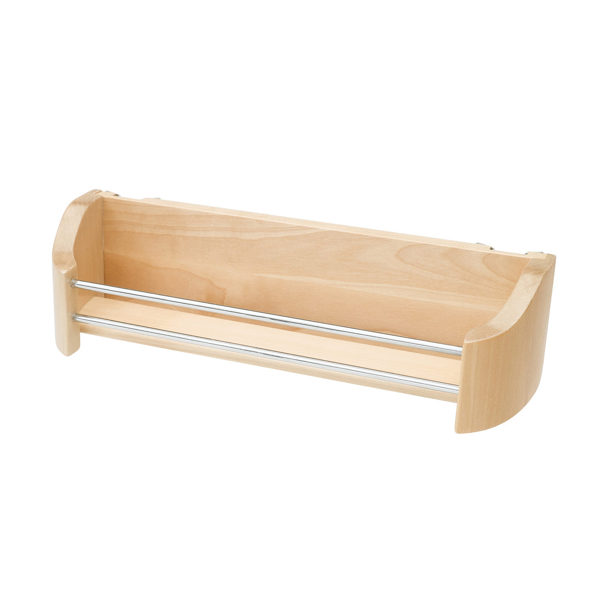 Rev-A-Shelf 4231-14-52 14 Inch Wooden Cabinet Door Storage Tray w/ Chrome Rails