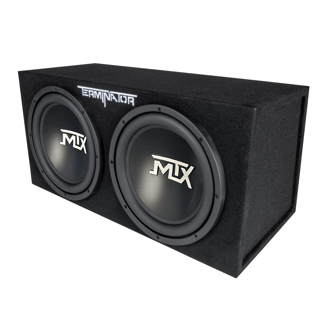 MTX 12" 1200W Max Car Audio Dual Loaded Subwoofer Set with Car Audio Amplifier