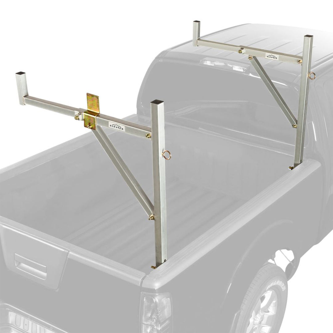 Elevate Outdoor Adjustable Aluminum Ladder Rack for Pickup Trucks, Universal Fit