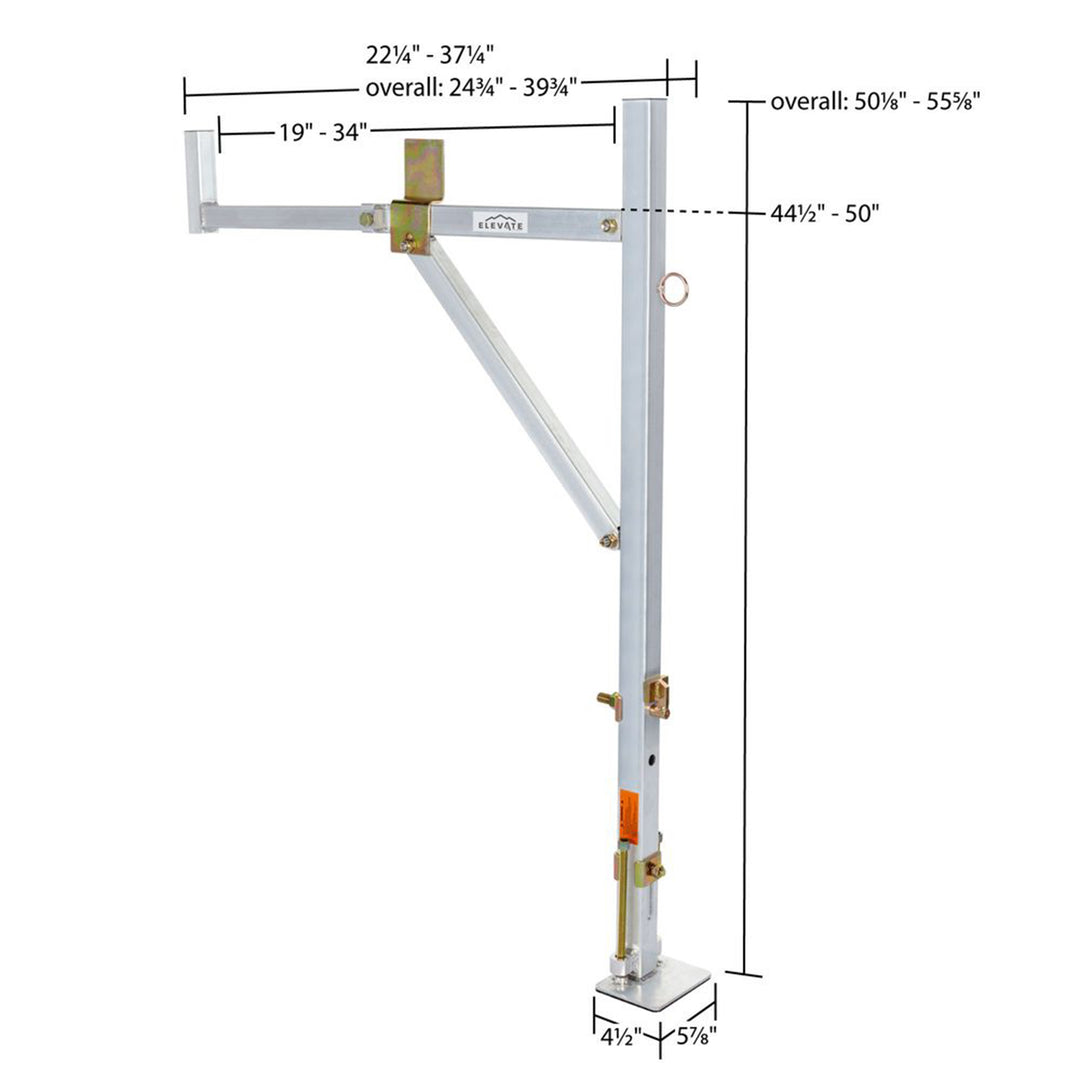 Elevate Outdoor Adjustable Aluminum Ladder Rack for Pickup Trucks, Universal Fit
