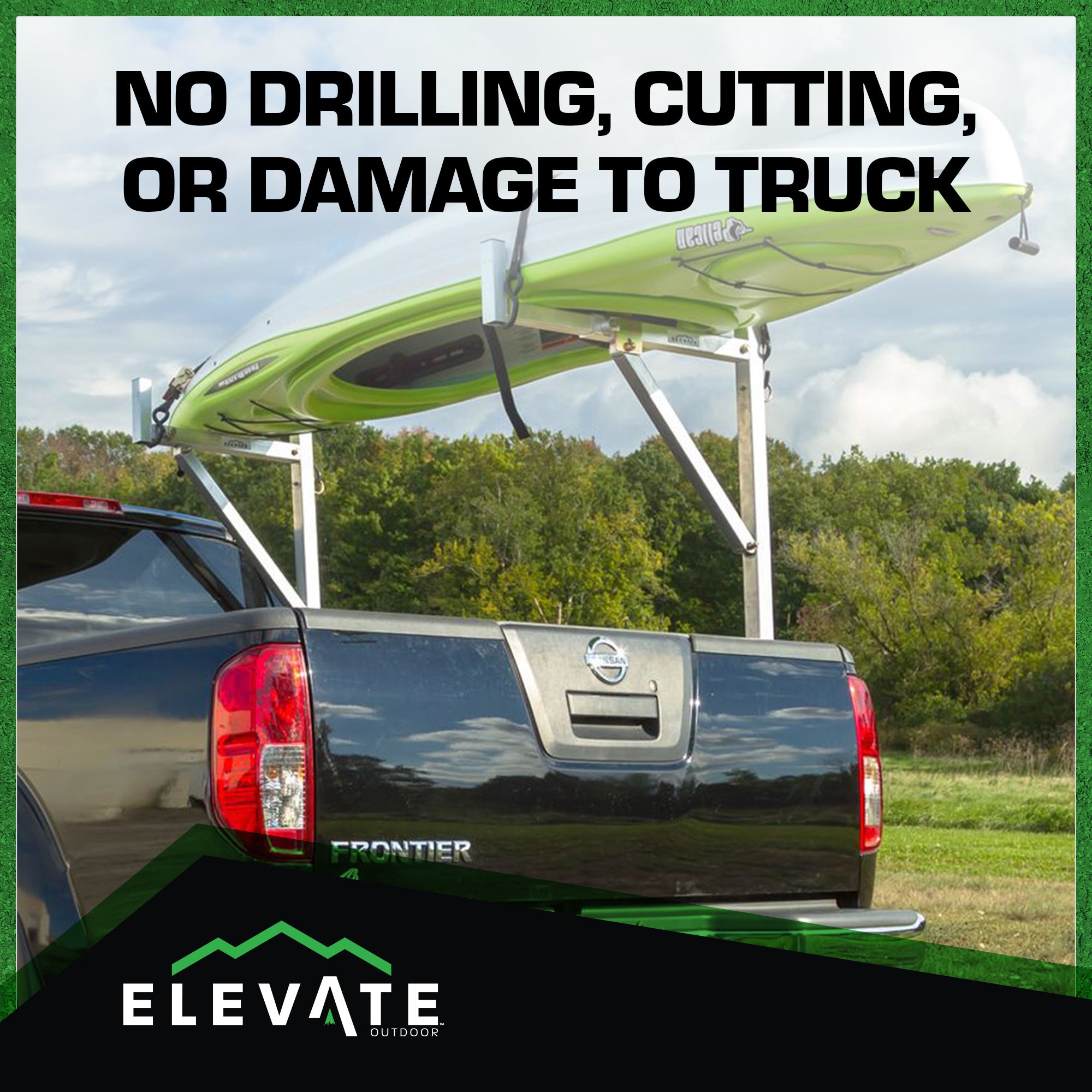 Elevate Adjustable Aluminum Ladder Rack for Pickup Trucks, Universal (Open Box) - VMInnovations