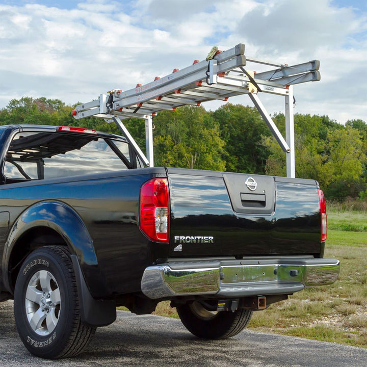 Elevate Outdoor Adjustable Aluminum Ladder Rack for Pickup Trucks, Universal Fit
