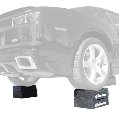 Race Ramps 8" Adjustable Wheel Cribs Car Maintenance Display, Black (Open Box) - VMInnovations