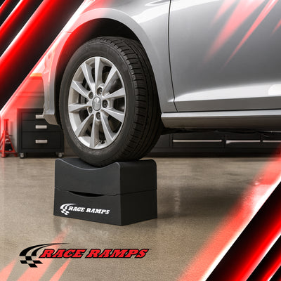 Race Ramps 8" Adjustable Wheel Cribs Car Maintenance Display, RR-WC-8-2, Black - VMInnovations
