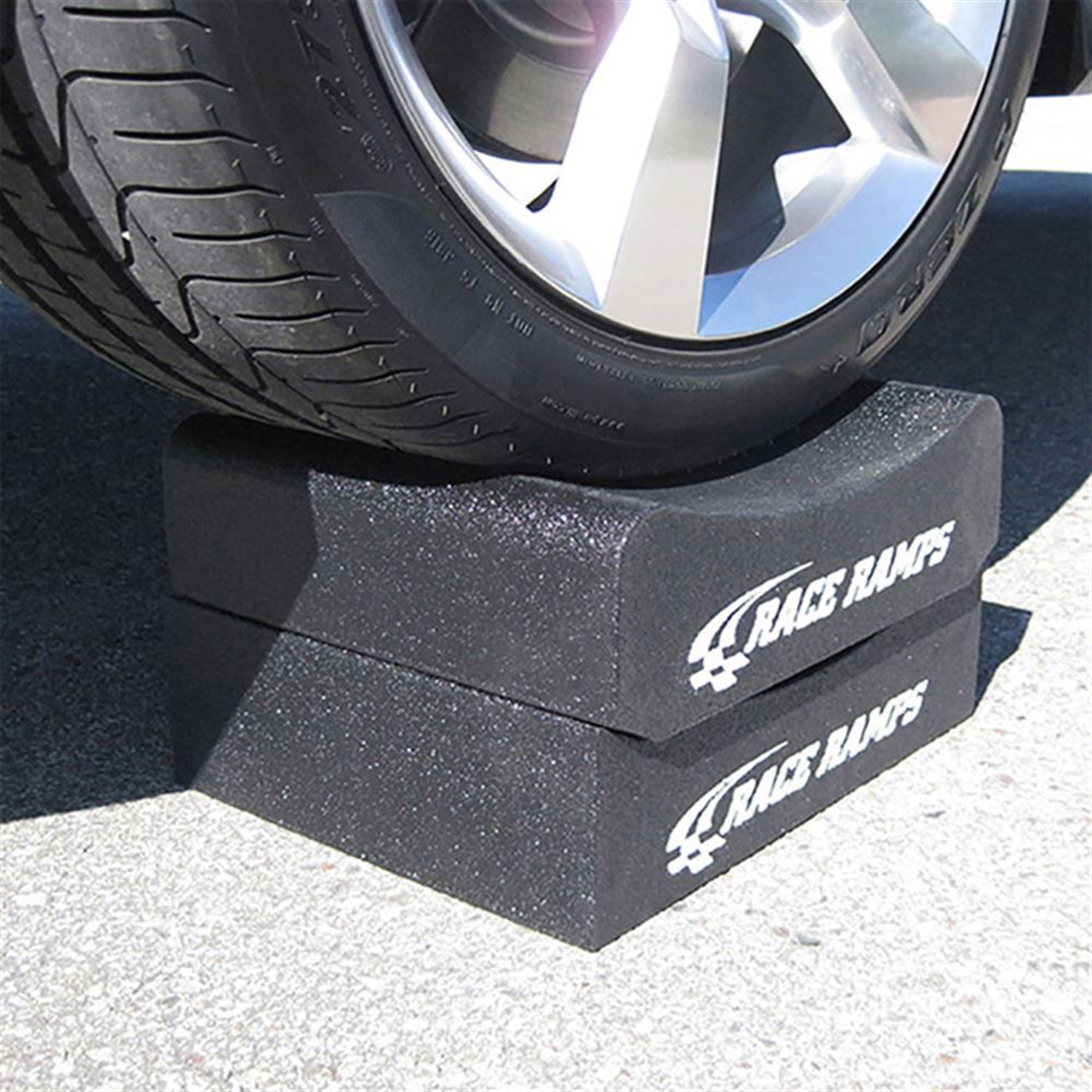 Race Ramps 8" Adjustable Wheel Cribs Car Maintenance Display, Black (Open Box) - VMInnovations