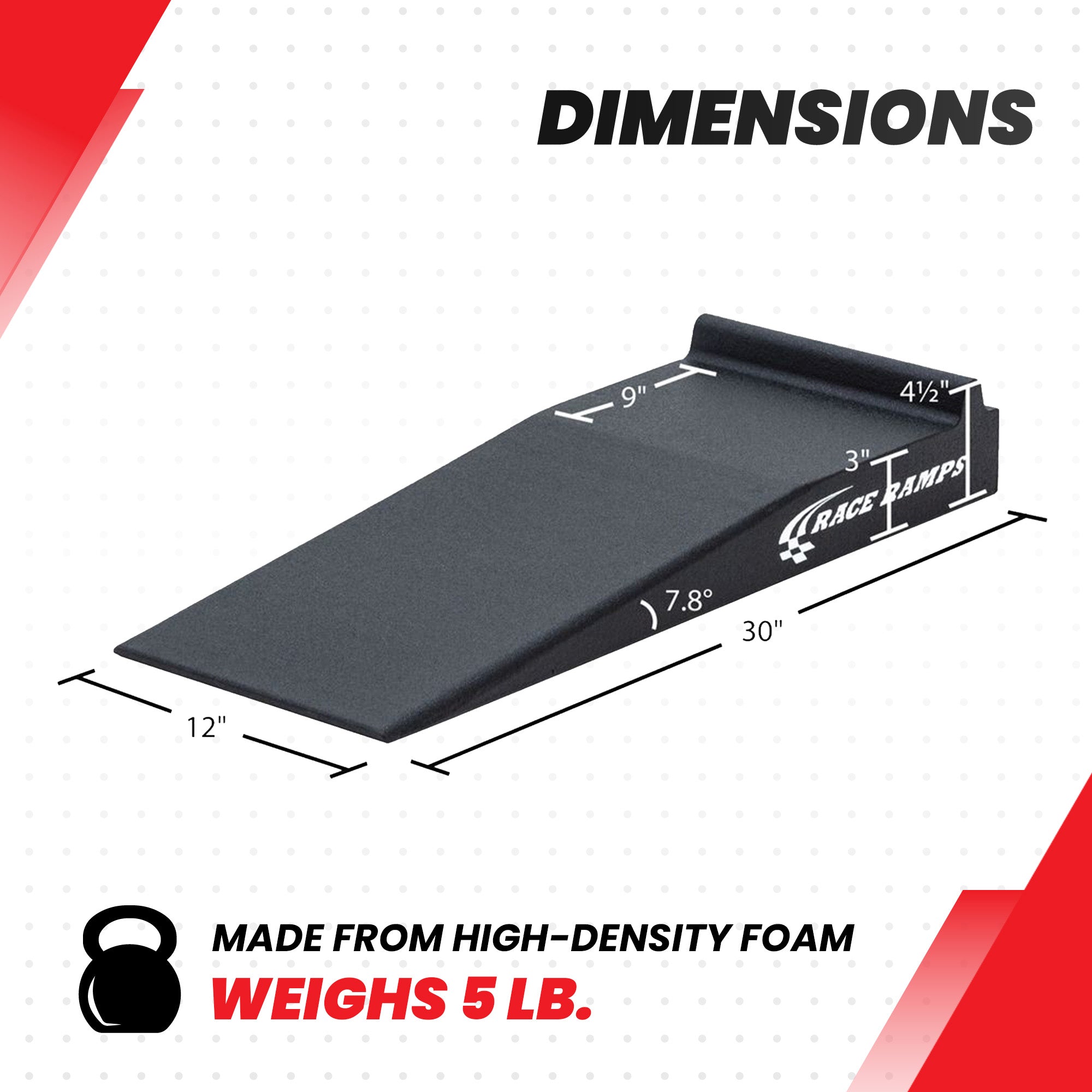 Race Ramps Trax-Jax with 1.5" Stop for Low Profile Vehicles, 3" Lift, Set of 2