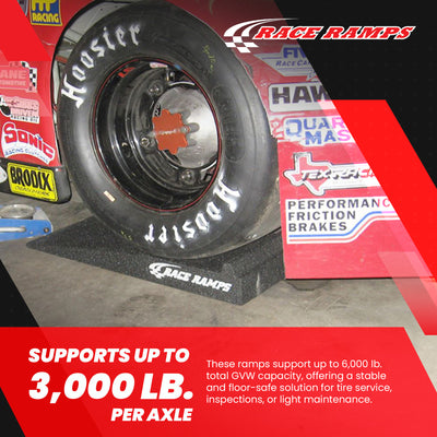 Race Ramps Trax-Jax with 1.5" Stop for Low Profile Vehicles, 3" Lift, Set of 2