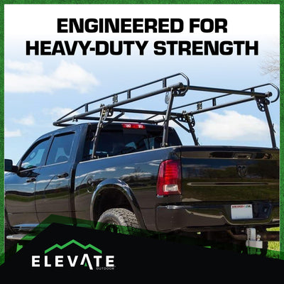 Elevate Outdoor Powder Coated Steel Over Cap Truck Rack, Adjustable to 75" Wide - VMInnovations
