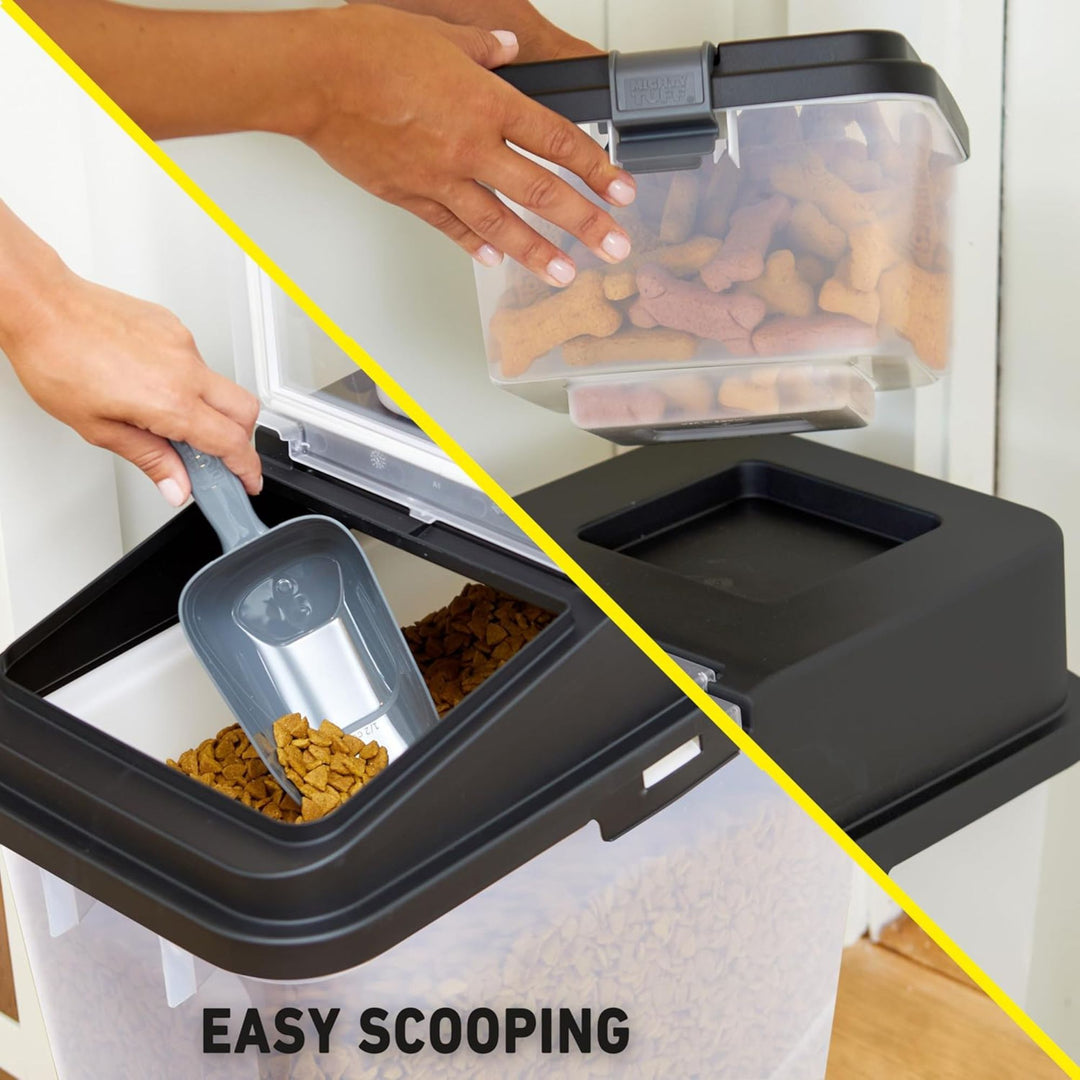Mighty Tuff 3pc Wheeled Pet Food Storage w/Lid &5 Lbs Treat Container (Open Box)