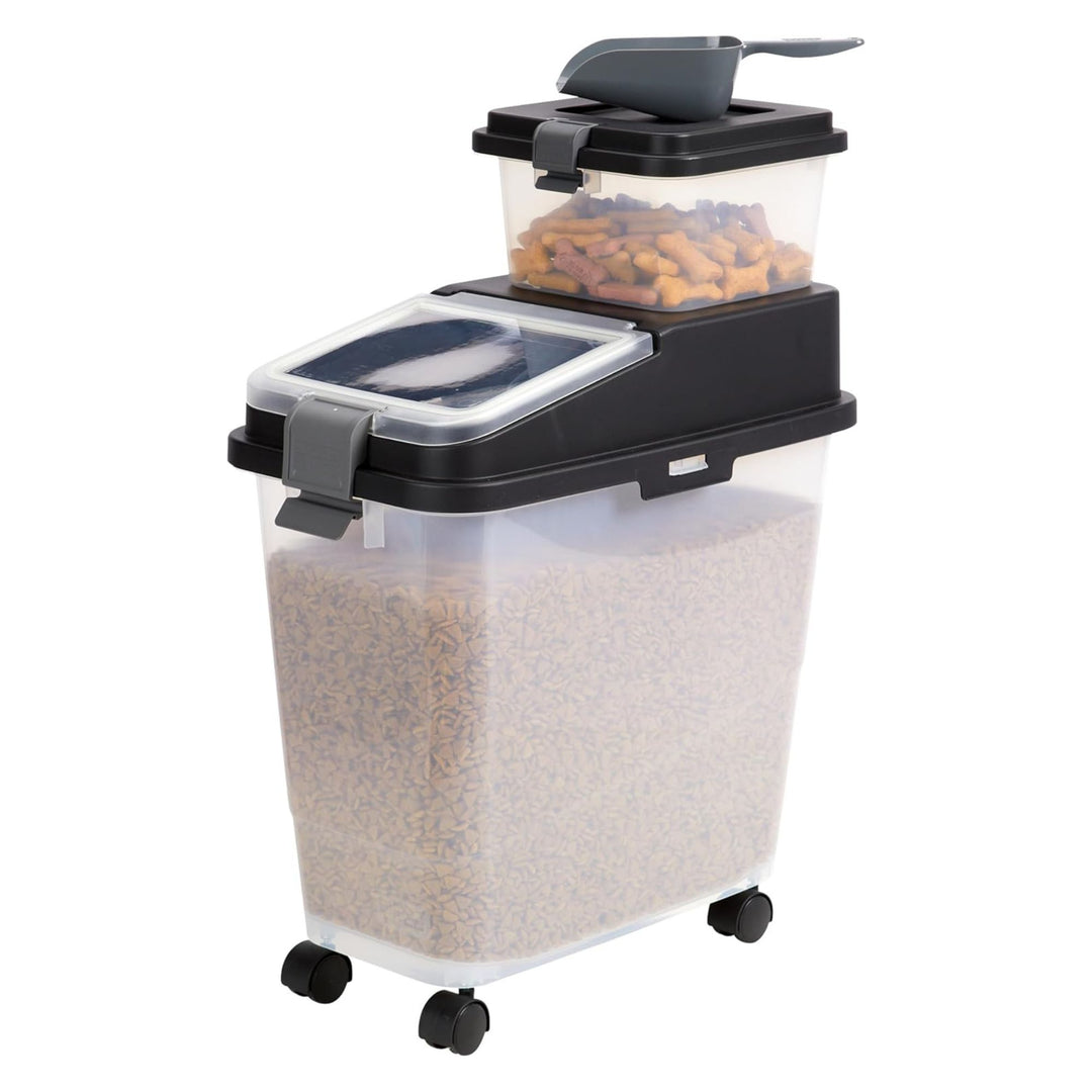 Mighty Tuff 3pc Wheeled Pet Food Storage w/Lid &5 Lbs Treat Container (Open Box)
